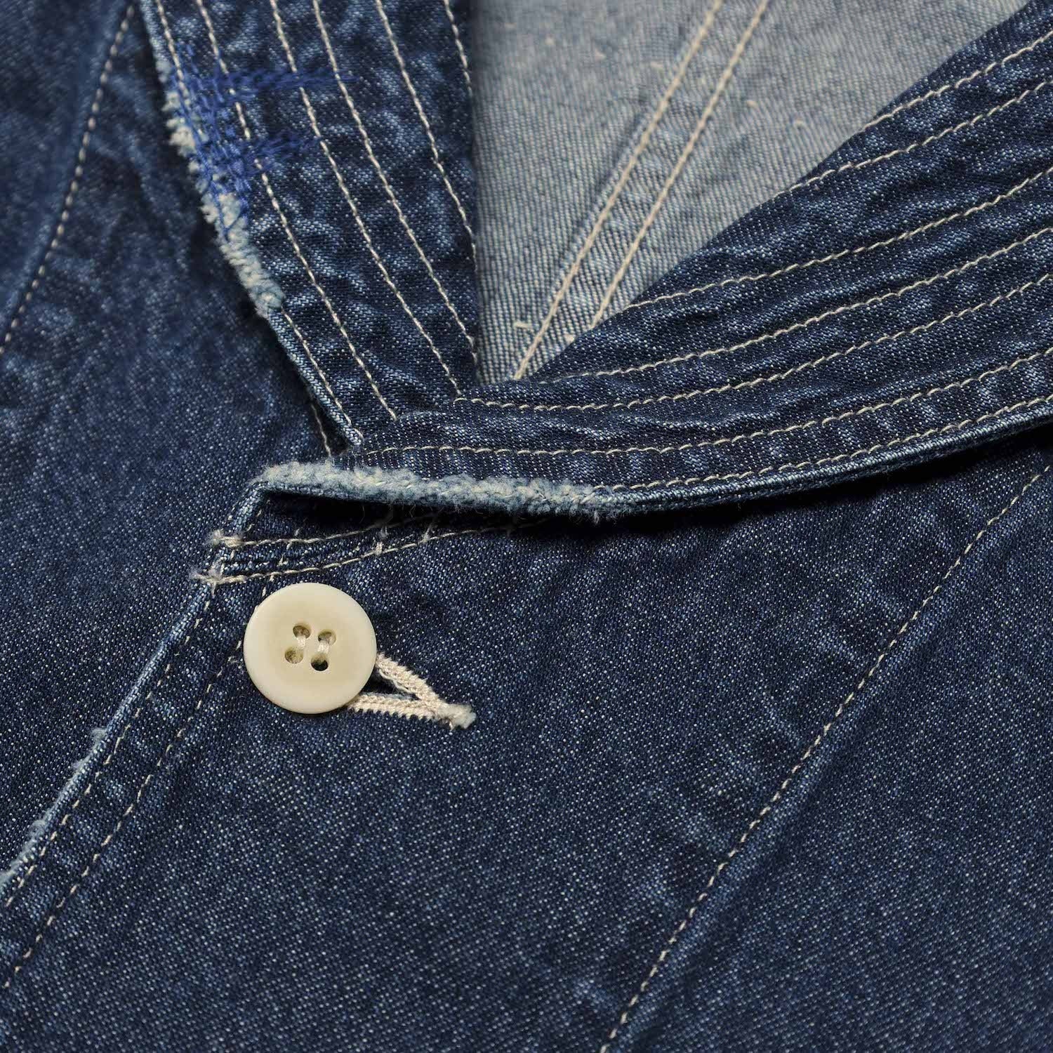 MADNESS NV. SHAWL COLLAR NEP DENIM COVERALL